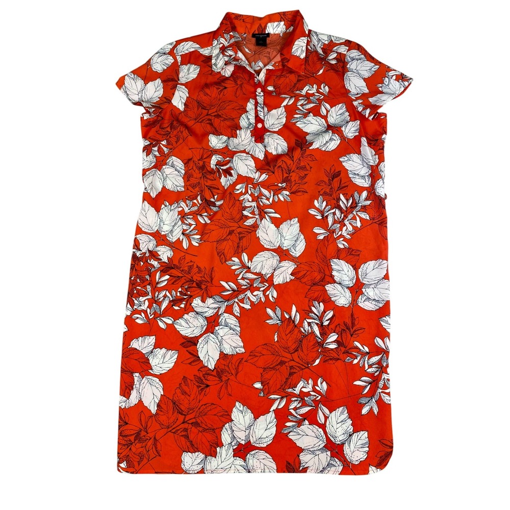 Ann‎ Taylor Floral Print Dress Short Sleeve Button Down Casual LP
